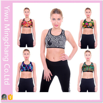 Hot Venda Mulheres Moda Nylon Printed Sport Yoga Bras